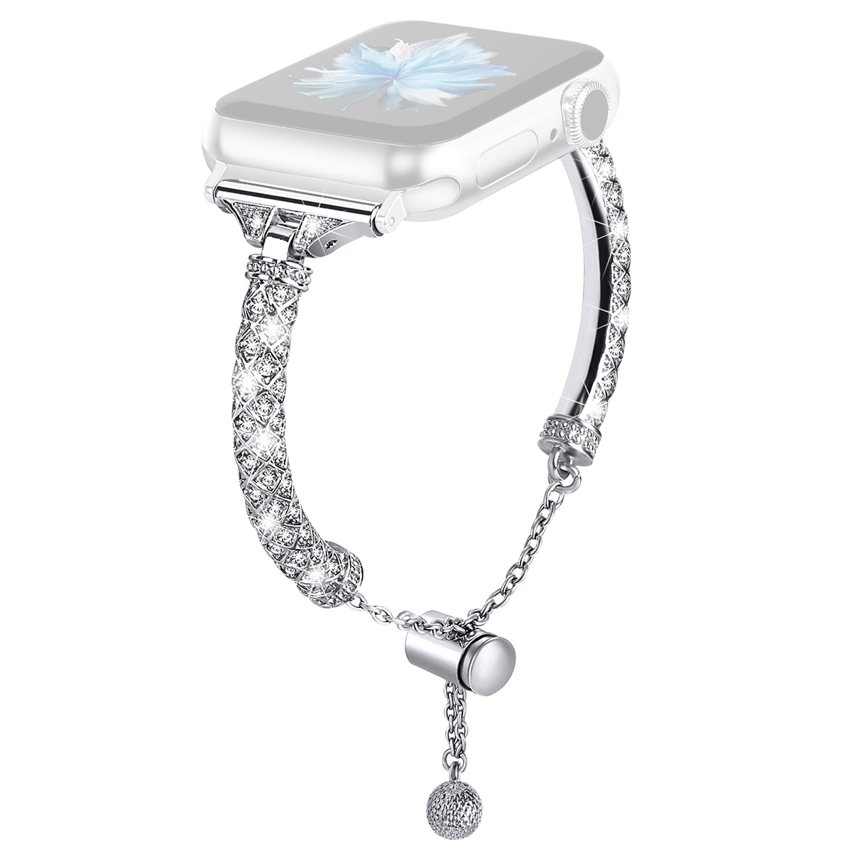 Watch Band for Apple Watch Series 9 8 7 41mm 6 5 4 SE SE (2022) SE (2023) 40mm Series 3 2 1 38mm Rhinestone Decor Copper Bracelet Watch Band for Apple Watch Series 9 8 7 41mm 6 5 4 SE SE (2022) SE (2023) 40mm Series 3 2 1 38mm Rhinestone Decor Copper Bracelet